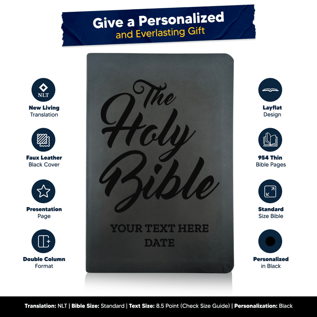 NLT Black Standard Size Thinline Holy Bible Small Print | The Holy Bible - Shepherds Shelf