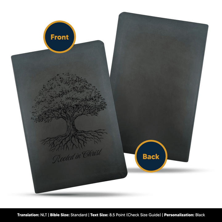 NLT Black Standard Size Thinline Holy Bible Small Print | Tree of Life II - Shepherds Shelf