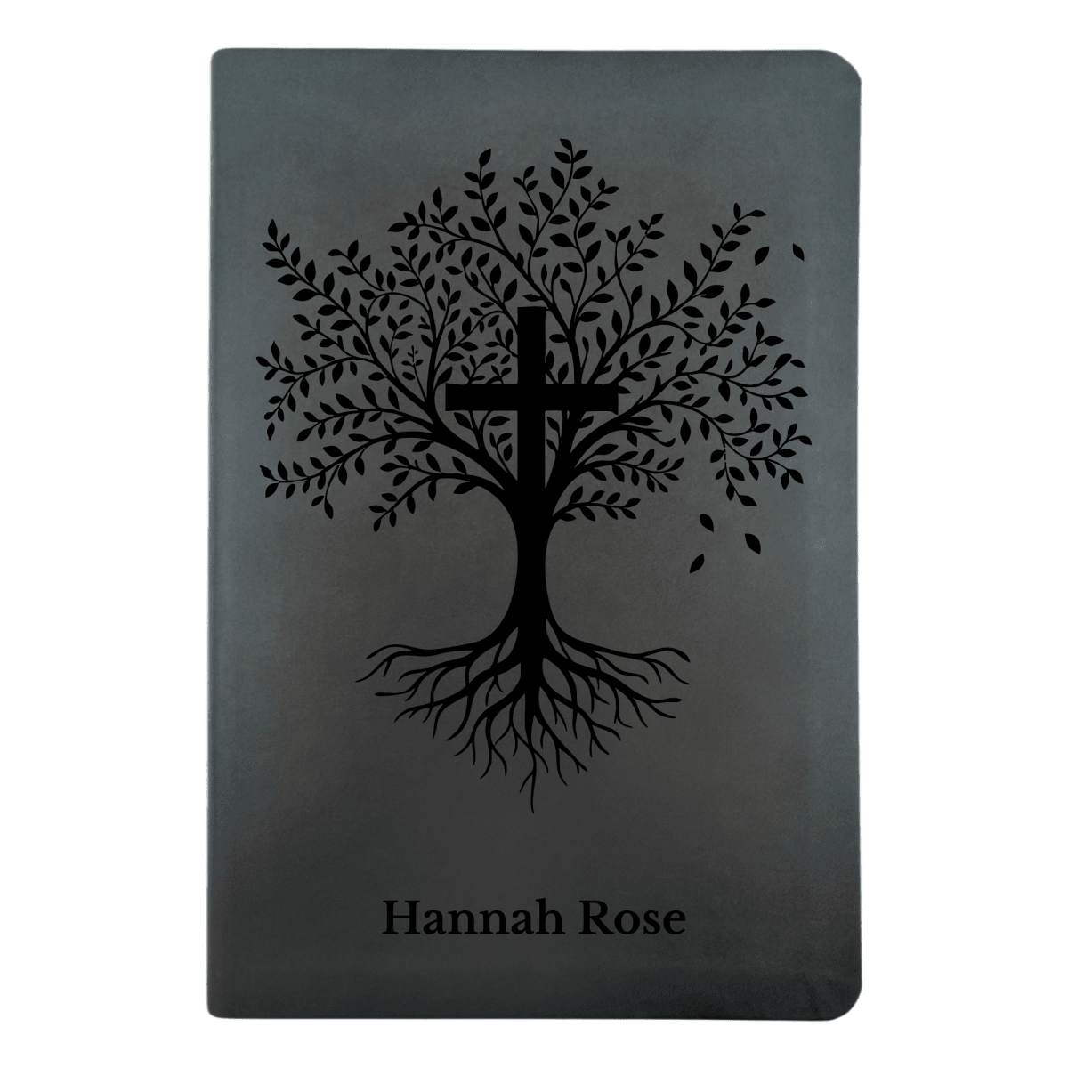 NLT Black Standard Size Thinline Holy Bible Small Print | Trees with Cross - Shepherds Shelf