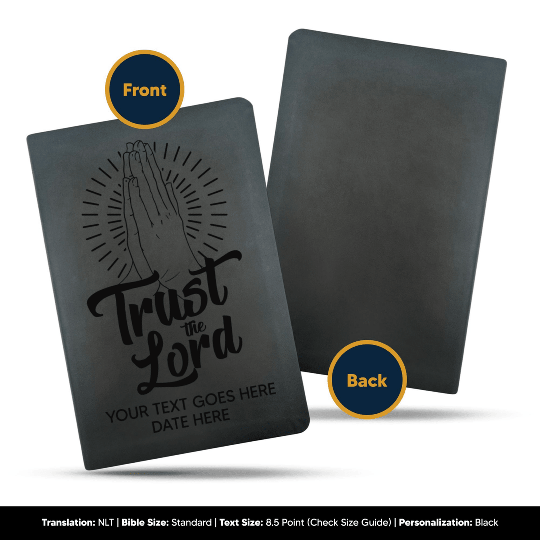 NLT Black Standard Size Thinline Holy Bible Small Print | Trust the Lord - Shepherds Shelf