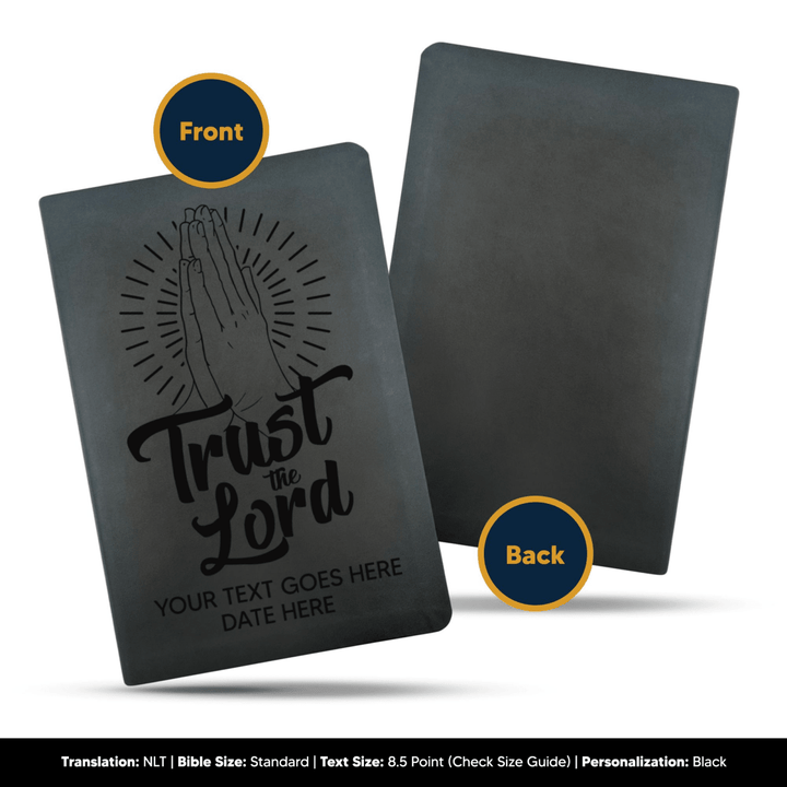 NLT Black Standard Size Thinline Holy Bible Small Print | Trust the Lord - Shepherds Shelf