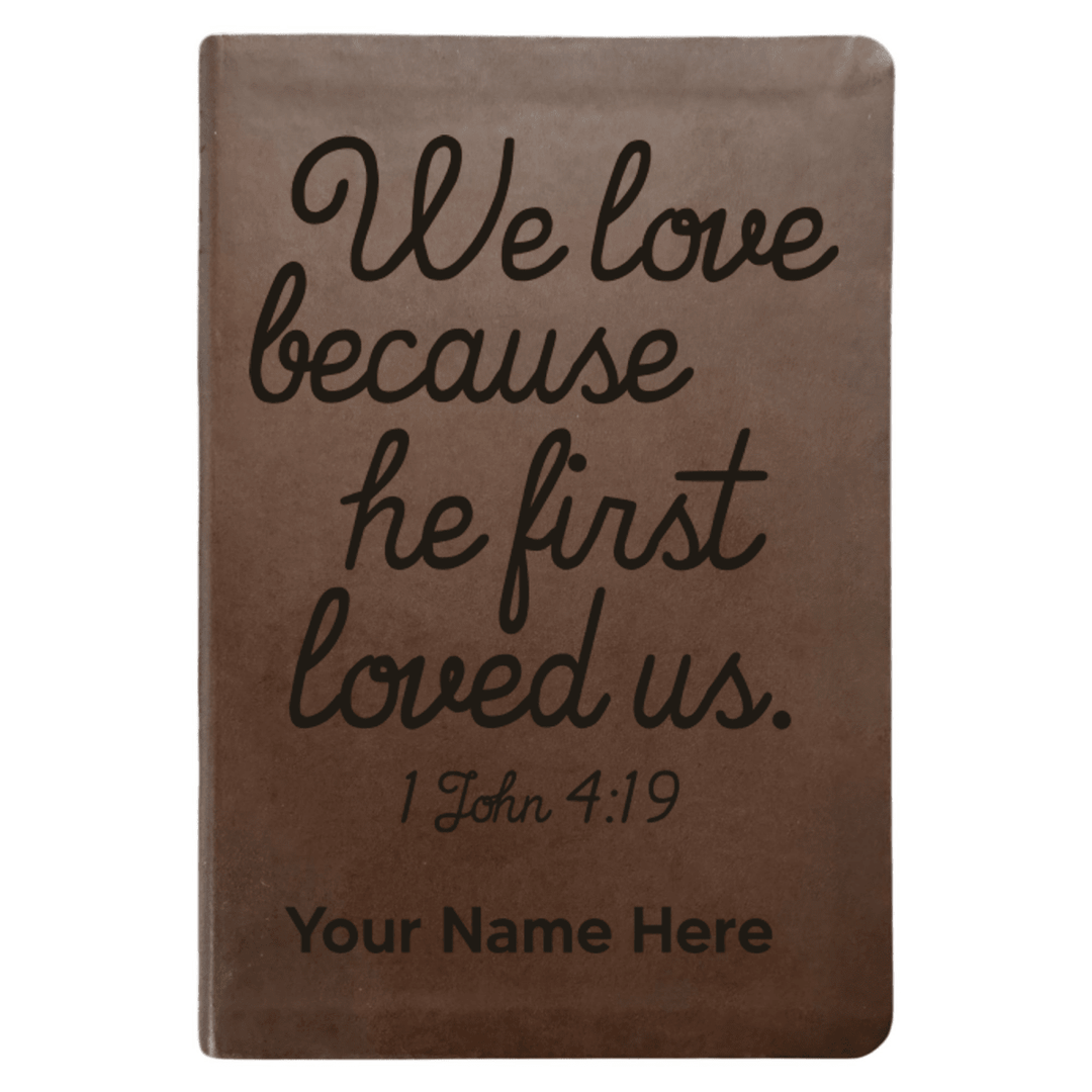 NLT Brown Standard Size Thinline Holy Bible Small Print | 1 John 4:19 - Shepherds Shelf