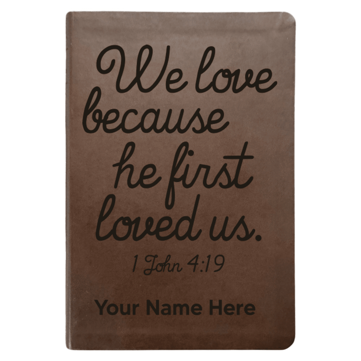 NLT Brown Standard Size Thinline Holy Bible Small Print | 1 John 4:19 - Shepherds Shelf