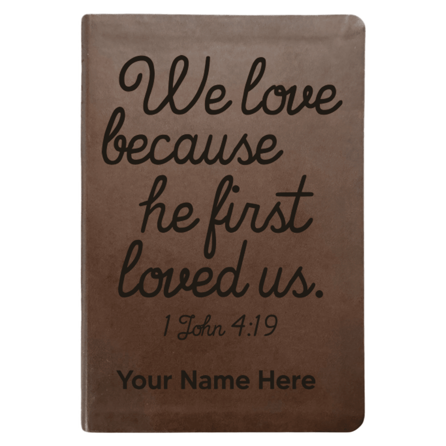 NLT Brown Standard Size Thinline Holy Bible Small Print | 1 John 4:19 - Shepherds Shelf