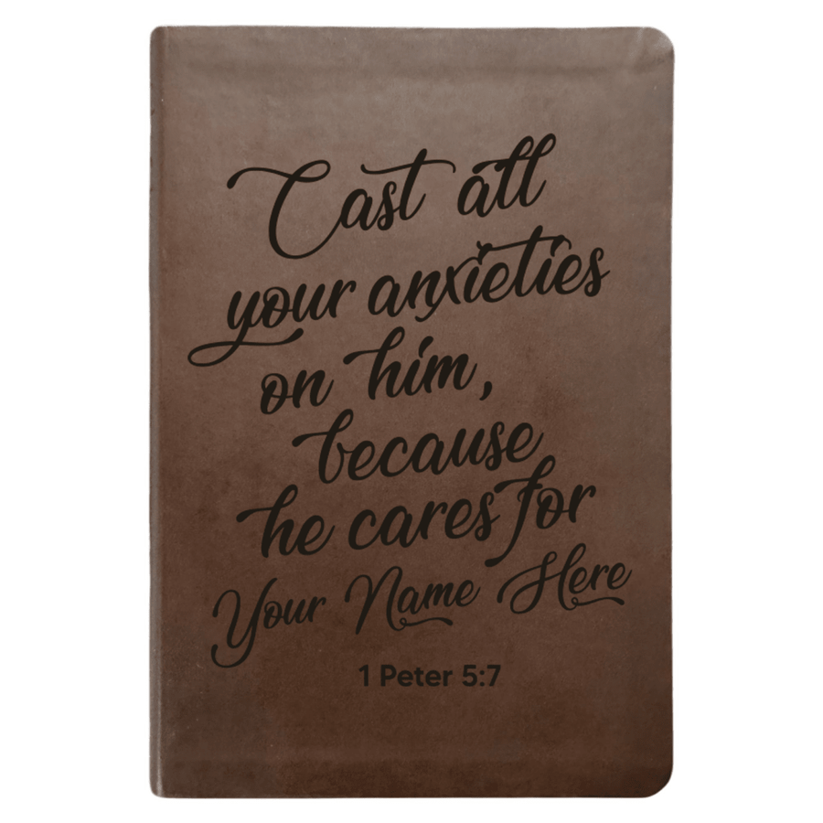 NLT Brown Standard Size Thinline Holy Bible Small Print | 1 Peter 5:7 - Shepherds Shelf