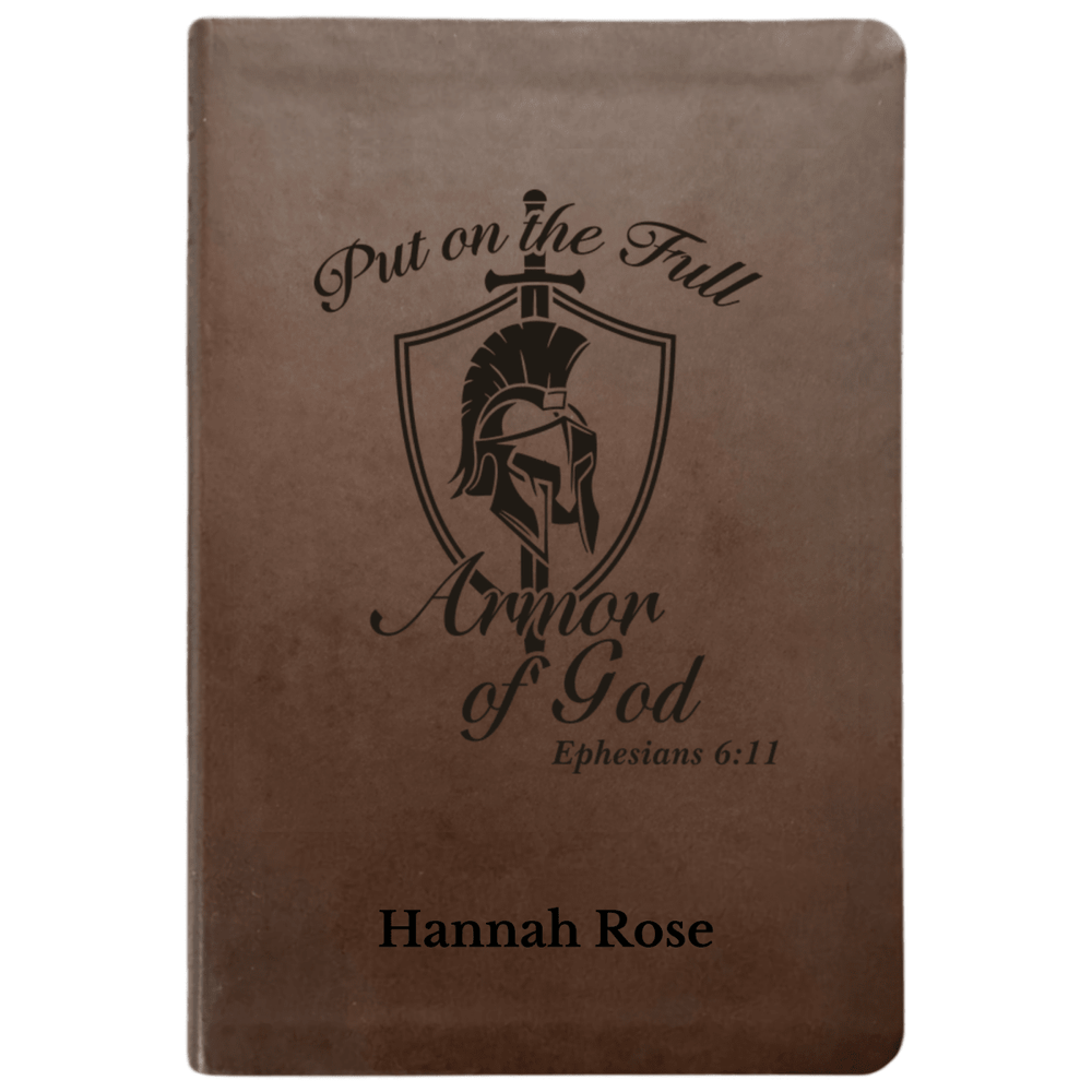 NLT Brown Standard Size Thinline Holy Bible Small Print | Armor of God II