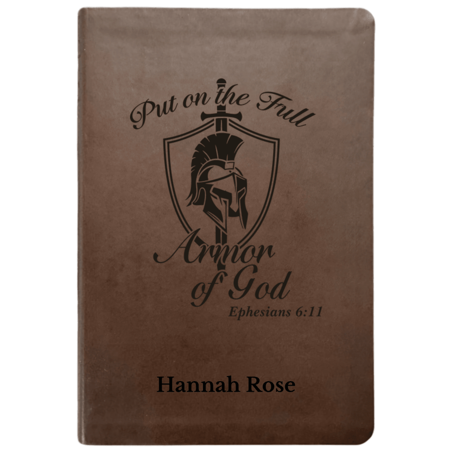 NLT Brown Standard Size Thinline Holy Bible Small Print | Armor of God II - Shepherds Shelf