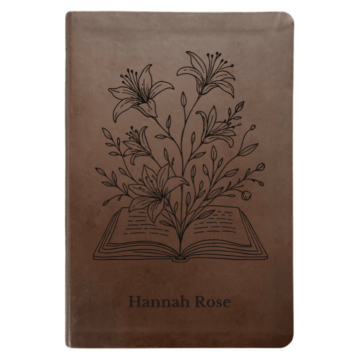 NLT Brown Standard Size Thinline Holy Bible Small Print | Blooming Flowers - Shepherds Shelf