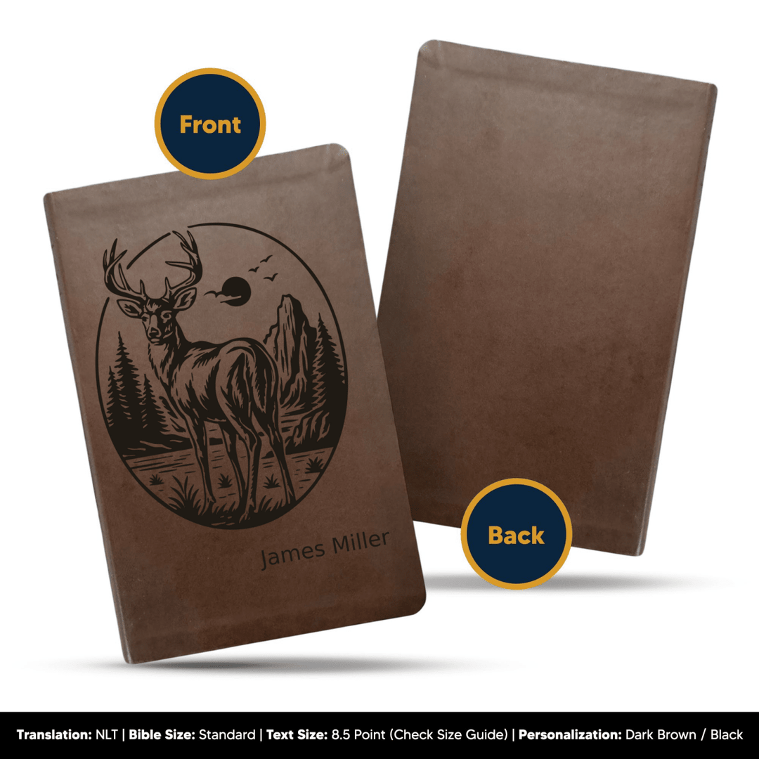 NLT Brown Standard Size Thinline Holy Bible Small Print | Buck - Shepherds Shelf