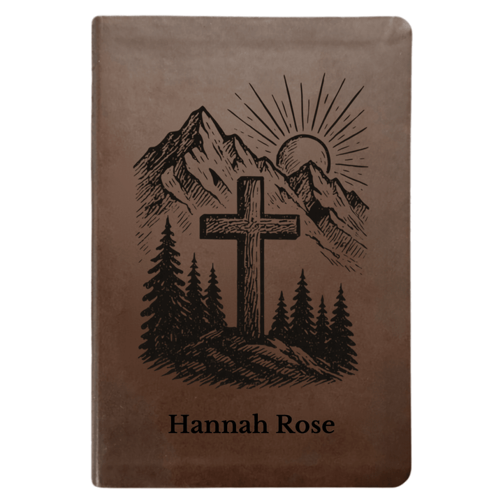 NLT Brown Standard Size Thinline Holy Bible Small Print | Cross Collection - Shepherds Shelf