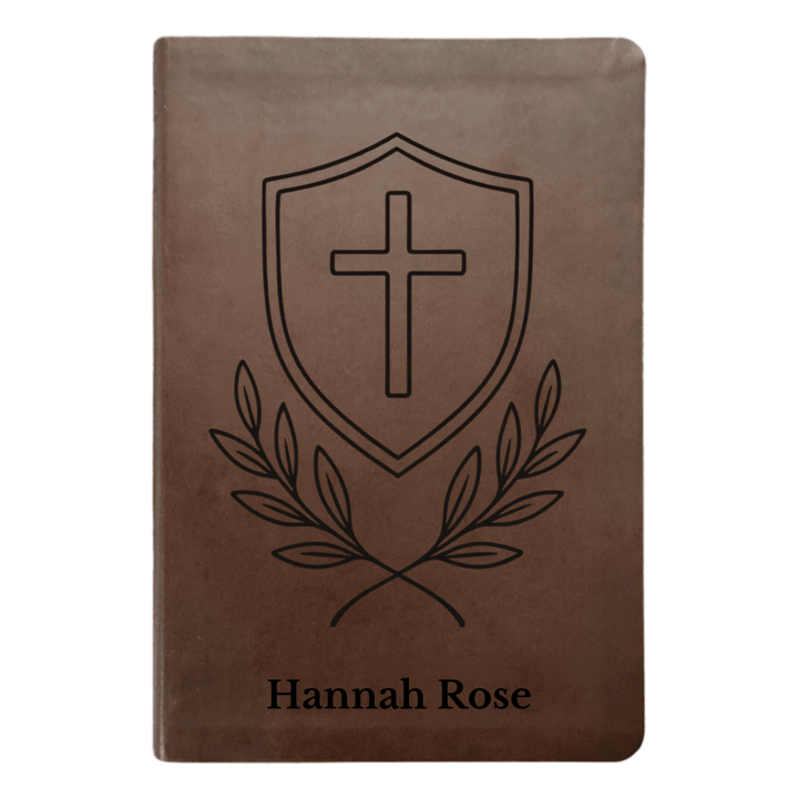 NLT Brown Standard Size Thinline Holy Bible Small Print | Cross Collection - Shepherds Shelf
