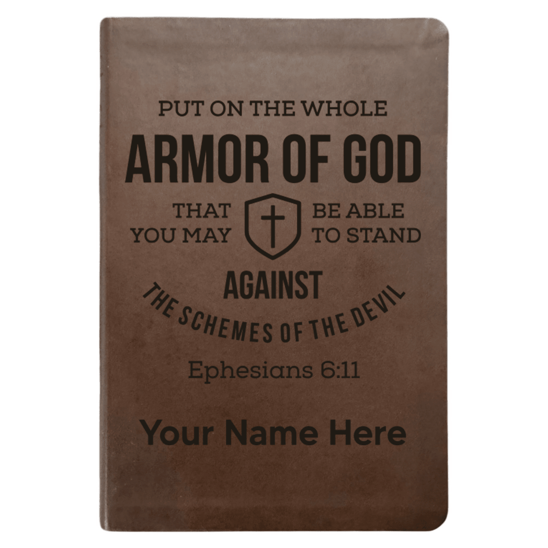 NLT Brown Standard Size Thinline Holy Bible Small Print | Ephesians 6:11 - Shepherds Shelf
