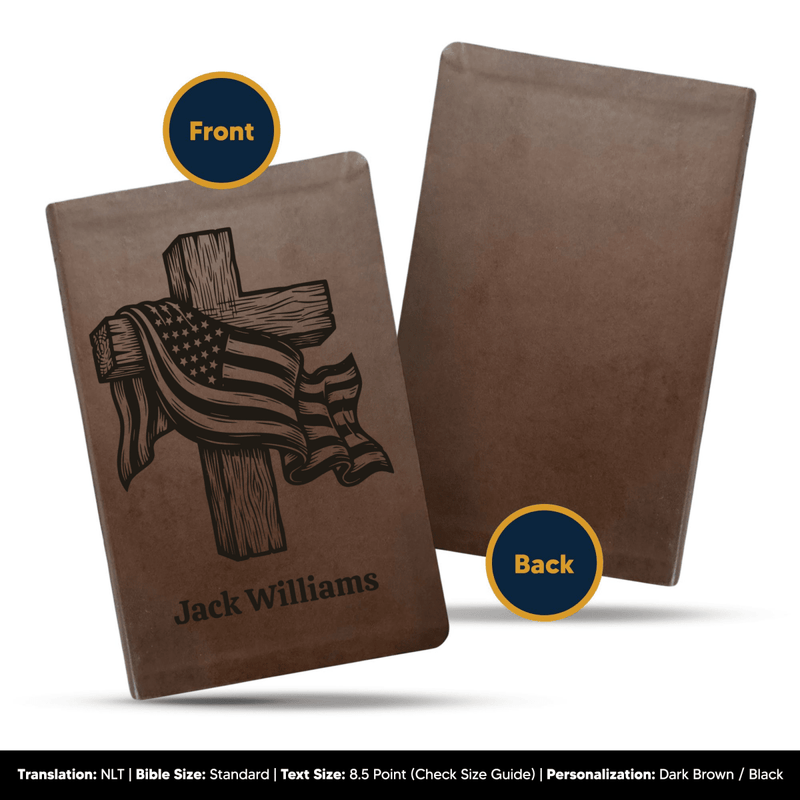 NLT Brown Standard Size Thinline Holy Bible Small Print | Faith
