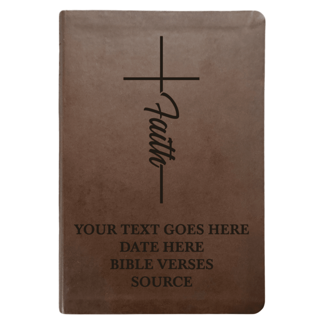 NLT Brown Standard Size Thinline Holy Bible Small Print | Faith Cross - Shepherds Shelf