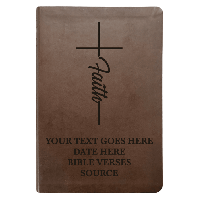 NLT Brown Standard Size Thinline Holy Bible Small Print | Faith Cross