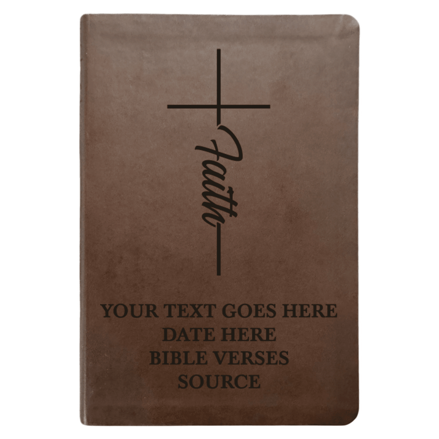 NLT Brown Standard Size Thinline Holy Bible Small Print | Faith Cross - Shepherds Shelf