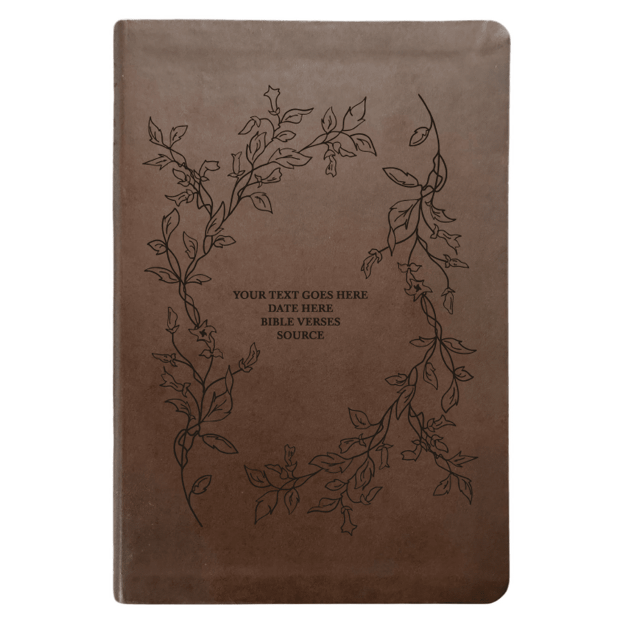 NLT Brown Standard Size Thinline Holy Bible Small Print | Floral Vines - Shepherds Shelf