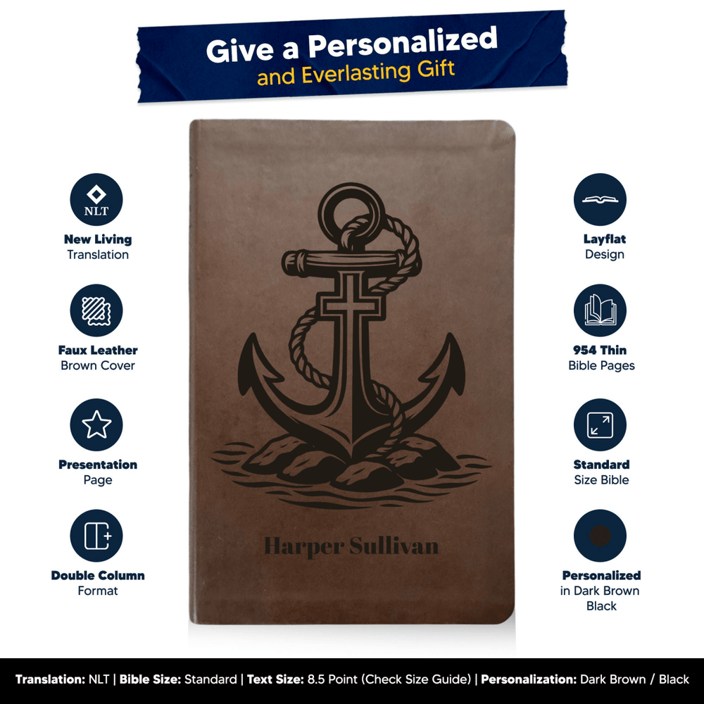 NLT Brown Standard Size Thinline Holy Bible Small Print | For The Cross Collection 2 - Shepherds Shelf