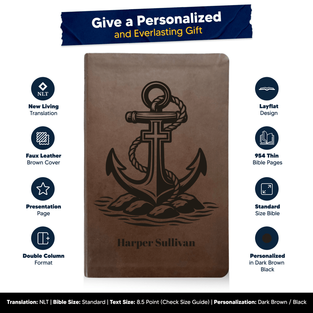 NLT Brown Standard Size Thinline Holy Bible Small Print | For The Cross Collection 2 - Shepherds Shelf