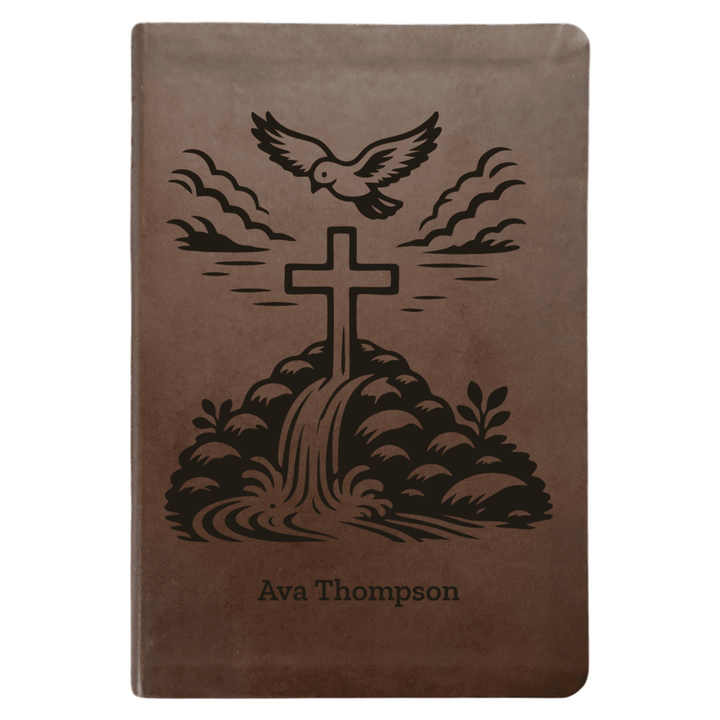 NLT Brown Standard Size Thinline Holy Bible Small Print | For The Cross Collection 2 - Shepherds Shelf