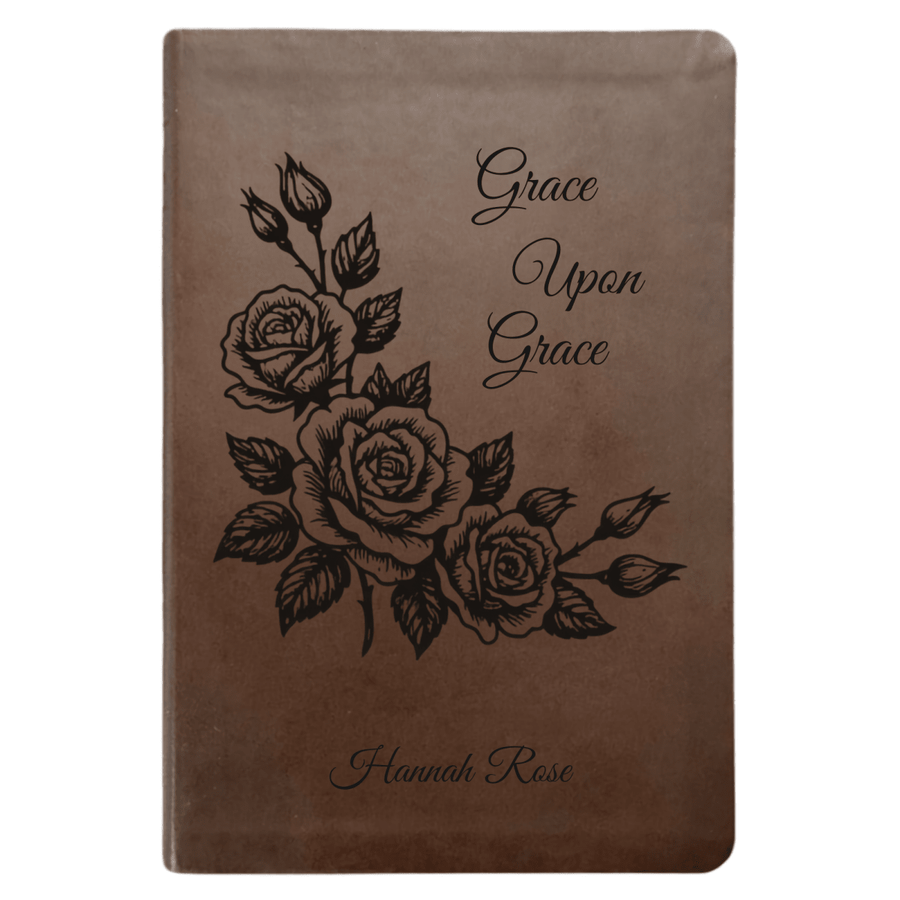 NLT Brown Standard Size Thinline Holy Bible Small Print | Framed Roses - Shepherds Shelf
