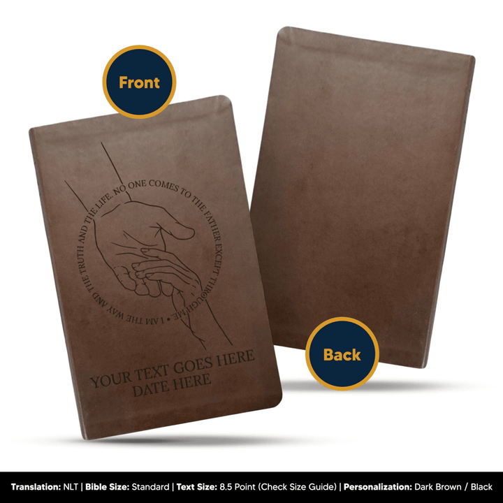 NLT Brown Standard Size Thinline Holy Bible Small Print | Helping Hand - Shepherds Shelf
