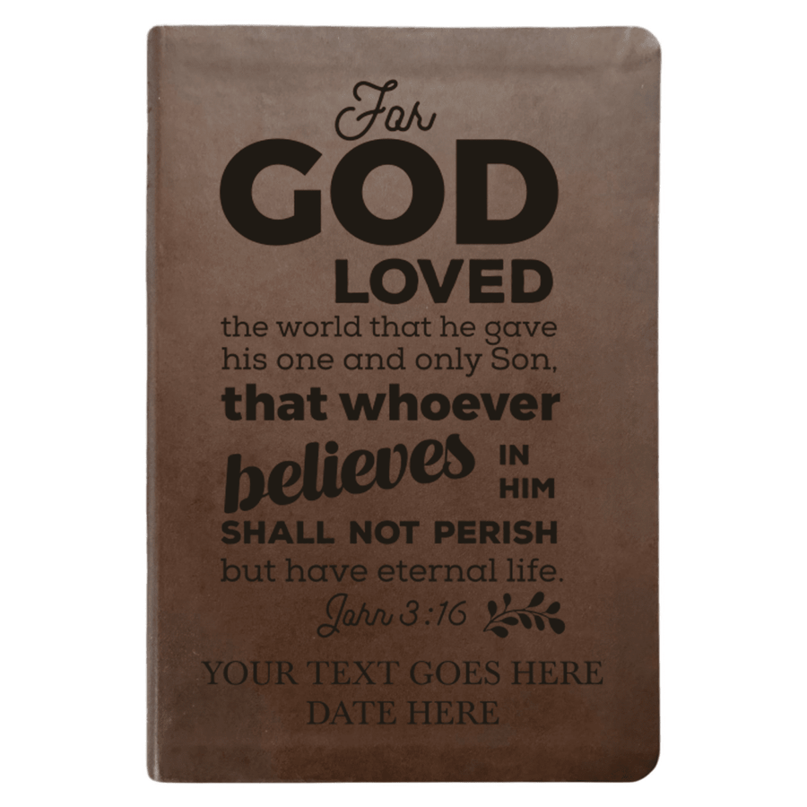 NLT Brown Standard Size Thinline Holy Bible Small Print | John 3:16 - Shepherds Shelf