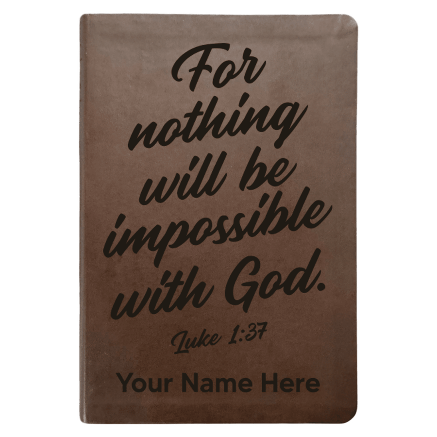 NLT Brown Standard Size Thinline Holy Bible Small Print | Luke 1:37 - Shepherds Shelf