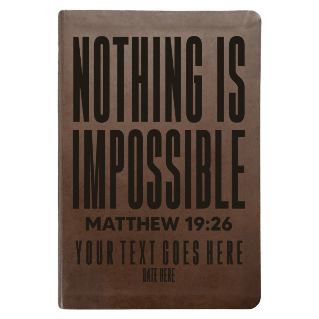 NLT Brown Standard Size Thinline Holy Bible Small Print | Matthew 19:26 - Shepherds Shelf