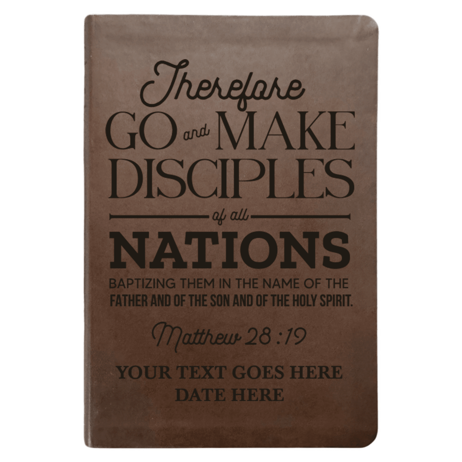 NLT Brown Standard Size Thinline Holy Bible Small Print | Matthew 28:19 - Shepherds Shelf