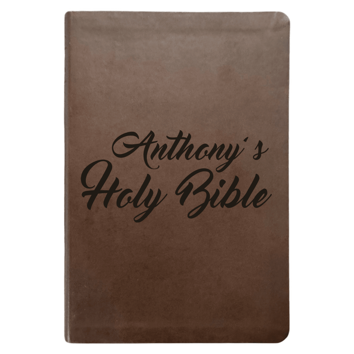 NLT Brown Standard Size Thinline Holy Bible Small Print | Name Here - Shepherds Shelf