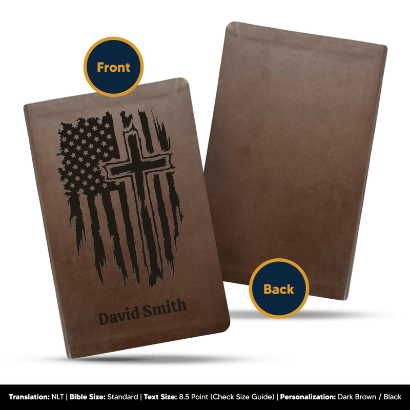 NLT Brown Standard Size Thinline Holy Bible Small Print | One Nation