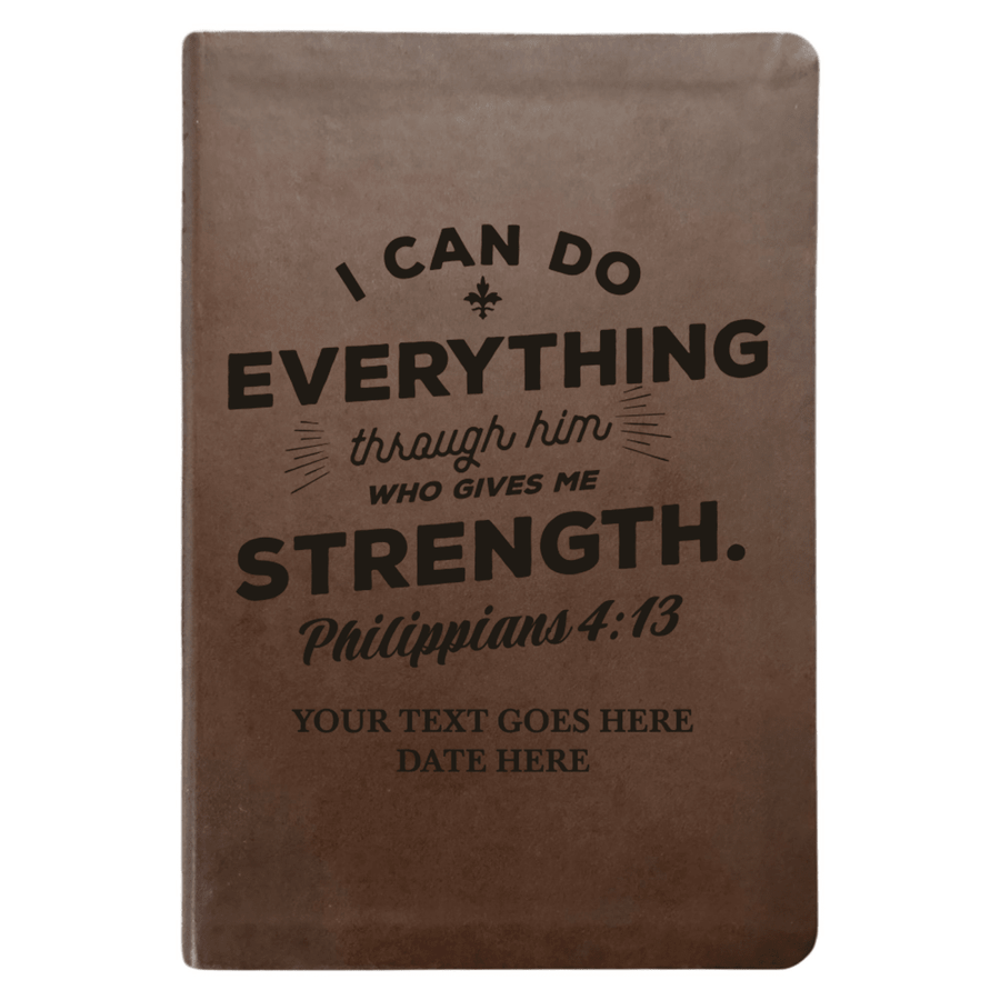 NLT Brown Standard Size Thinline Holy Bible Small Print | Philippians 4:13 - Shepherds Shelf