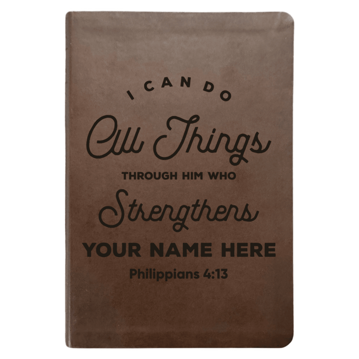NLT Brown Standard Size Thinline Holy Bible Small Print | Philippians 4:13 II - Shepherds Shelf