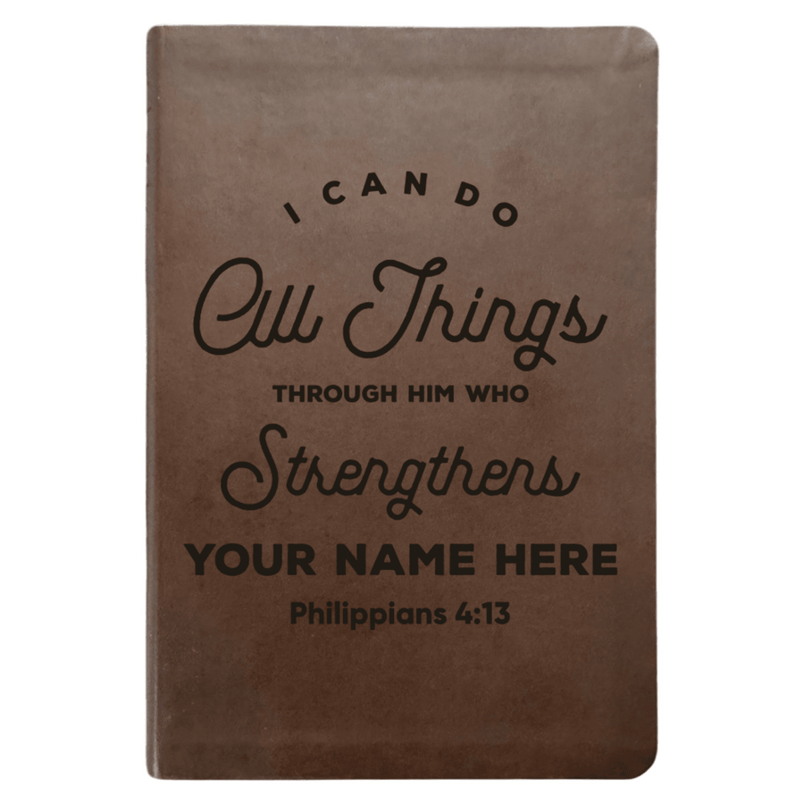 NLT Brown Standard Size Thinline Holy Bible Small Print | Philippians 4:13 II - Shepherds Shelf