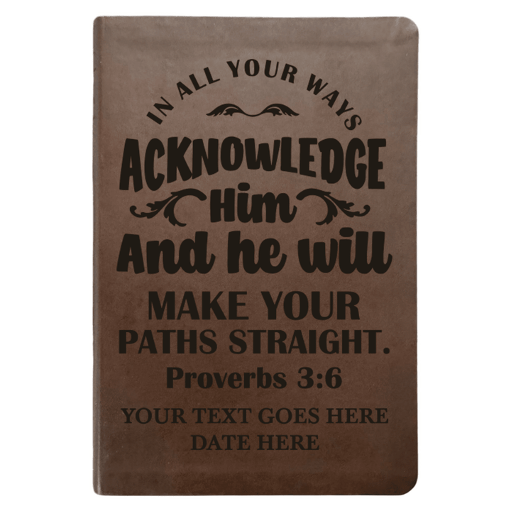 NLT Brown Standard Size Thinline Holy Bible Small Print | Proverbs 3:6 - Shepherds Shelf