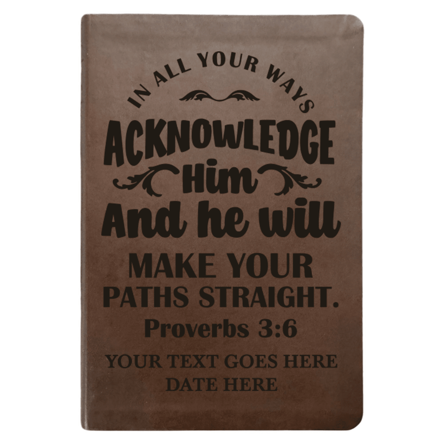 NLT Brown Standard Size Thinline Holy Bible Small Print | Proverbs 3:6 - Shepherds Shelf