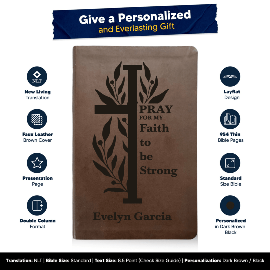 NLT Brown Standard Size Thinline Holy Bible Small Print | Reeds Cross - Shepherds Shelf