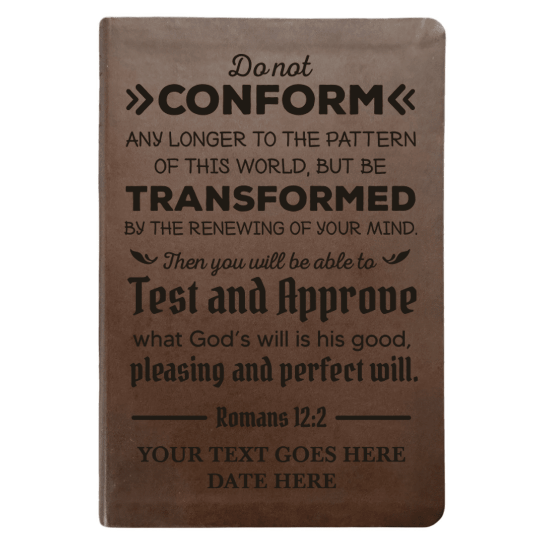 NLT Brown Standard Size Thinline Holy Bible Small Print | Romans 12:2 - Shepherds Shelf