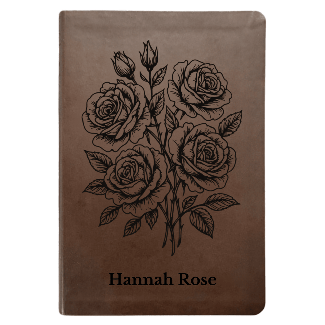 NLT Brown Standard Size Thinline Holy Bible Small Print | Roses - Shepherds Shelf