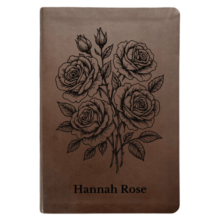 NLT Brown Standard Size Thinline Holy Bible Small Print | Roses - Shepherds Shelf