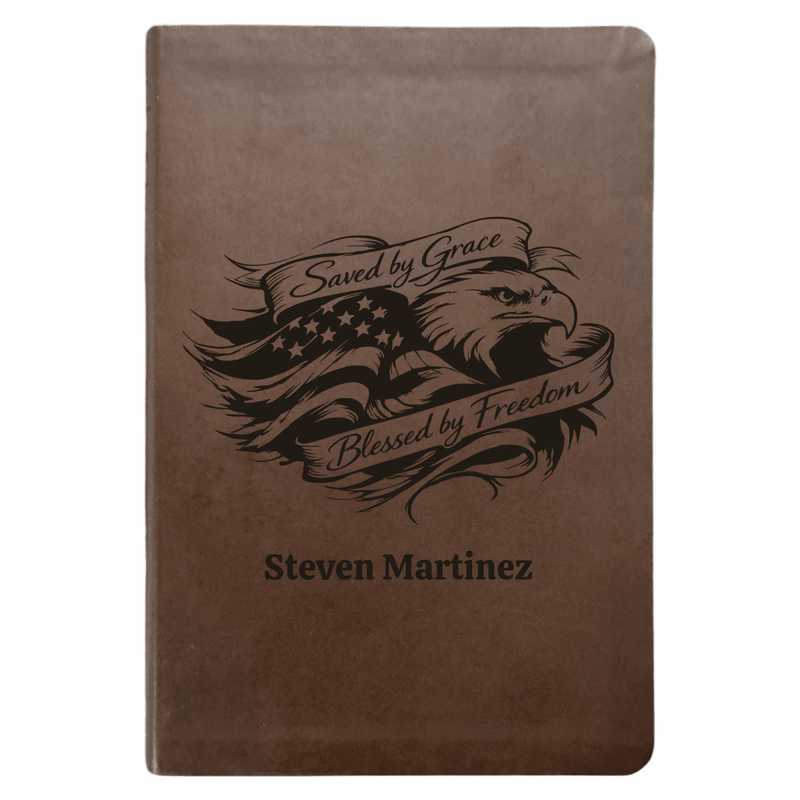 NLT Brown Standard Size Thinline Holy Bible Small Print | Saved by Grace
