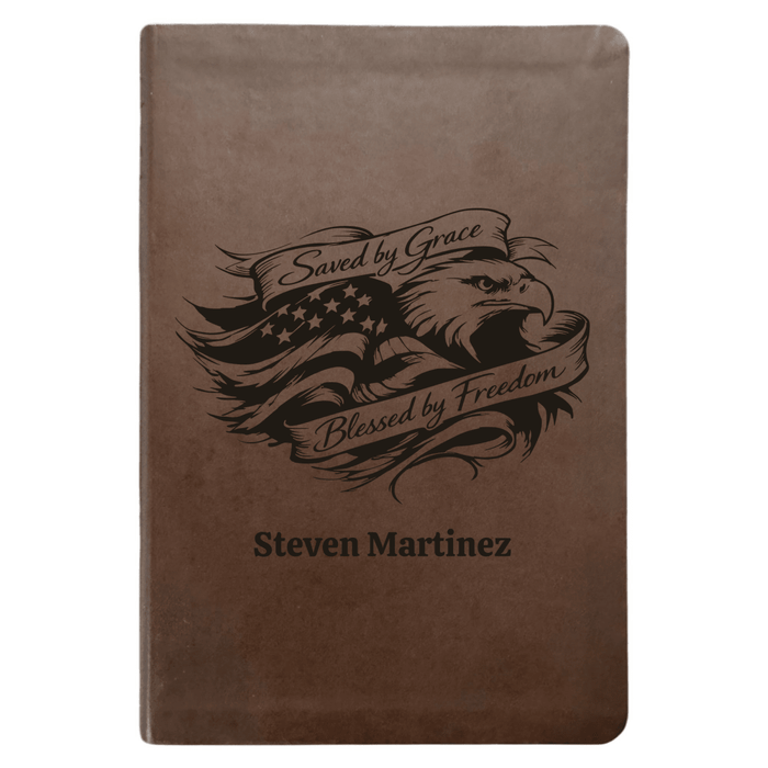 NLT Brown Standard Size Thinline Holy Bible Small Print | Saved by Grace