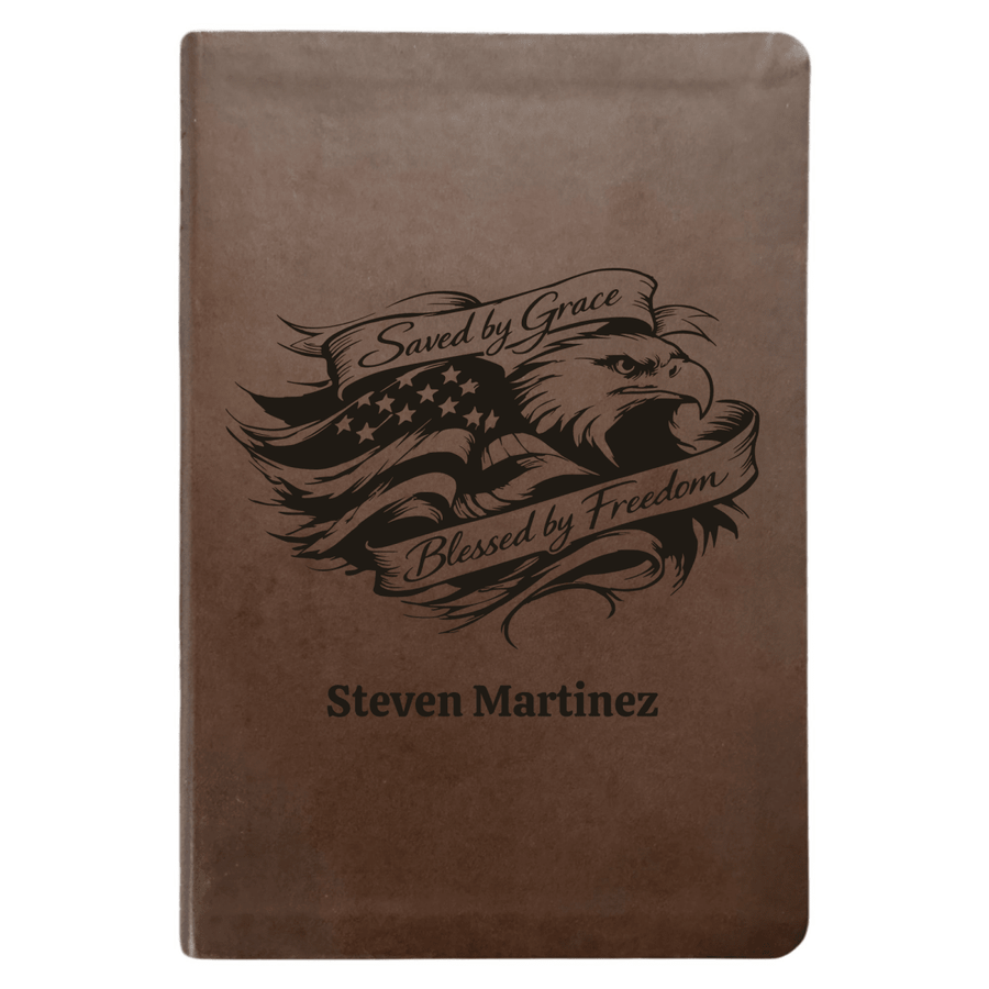 NLT Brown Standard Size Thinline Holy Bible Small Print | Saved by Grace - Shepherds Shelf