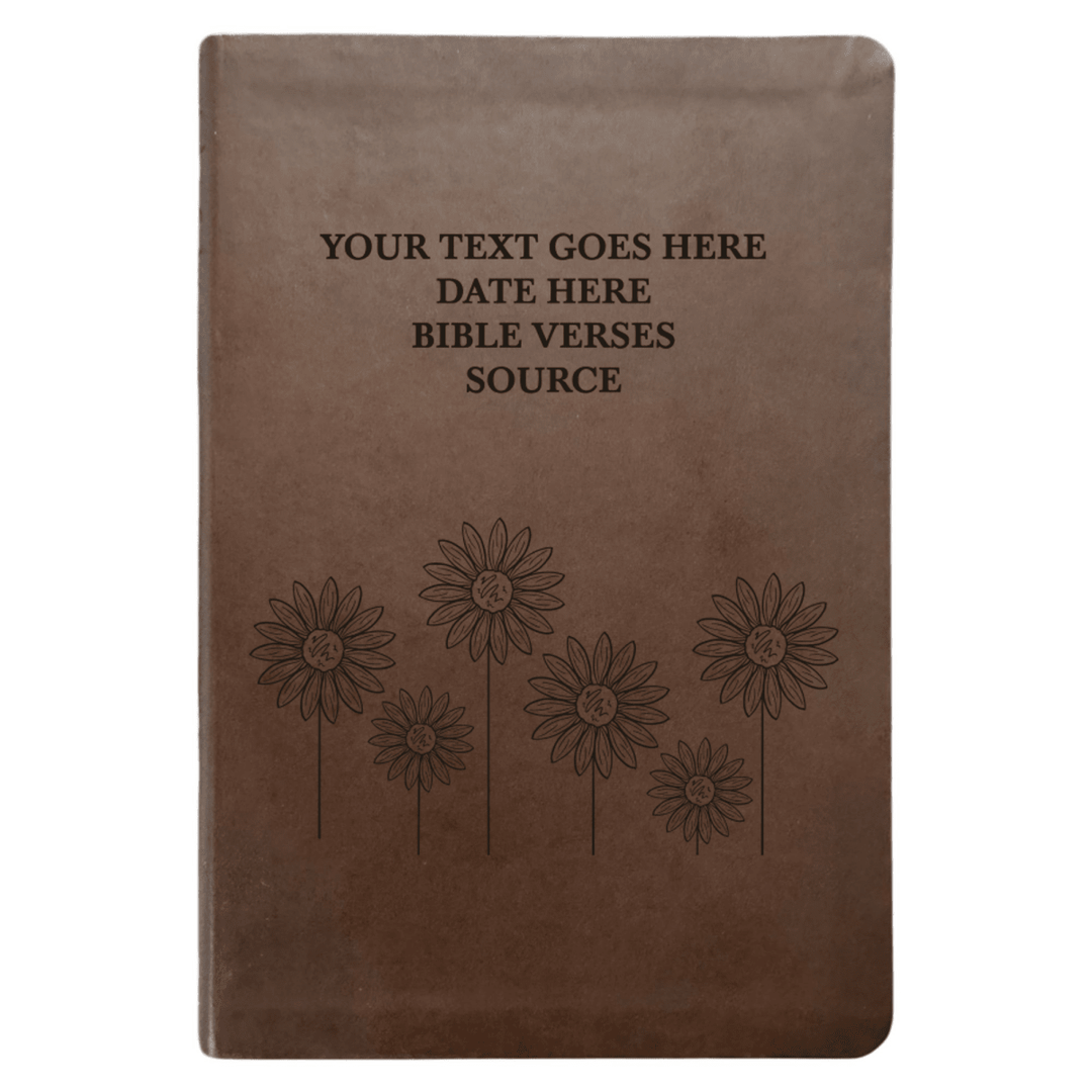 NLT Brown Standard Size Thinline Holy Bible Small Print | Sun Flower - Shepherds Shelf