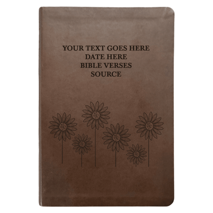 NLT Brown Standard Size Thinline Holy Bible Small Print | Sun Flower - Shepherds Shelf