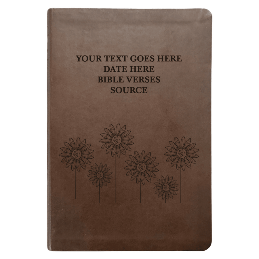 NLT Brown Standard Size Thinline Holy Bible Small Print | Sun Flower - Shepherds Shelf