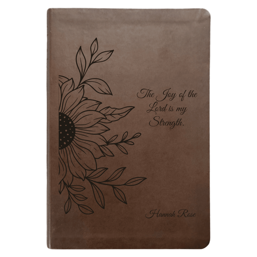 NLT Brown Standard Size Thinline Holy Bible Small Print | Sun Flower II - Shepherds Shelf