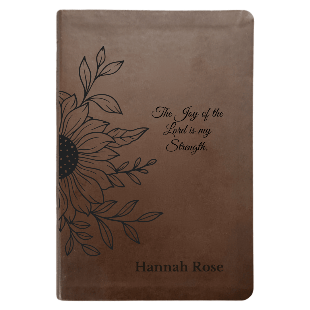 NLT Brown Standard Size Thinline Holy Bible Small Print | Sun Flower II - Shepherds Shelf