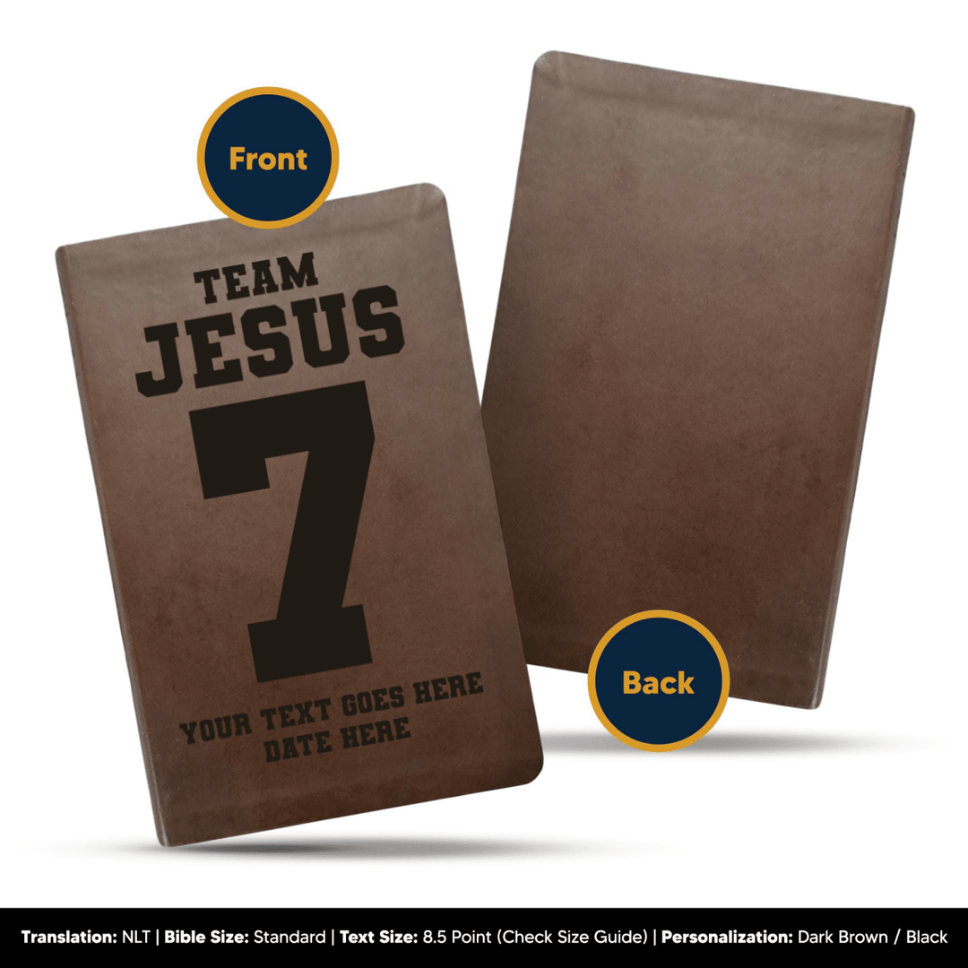 NLT Brown Standard Size Thinline Holy Bible Small Print | Team Jesus - Shepherds Shelf
